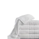 Πετσέτα χεριών λευκή με σχέδιο μαίανδρος 30 x 50 cm, 480gr/m², Πενιέ